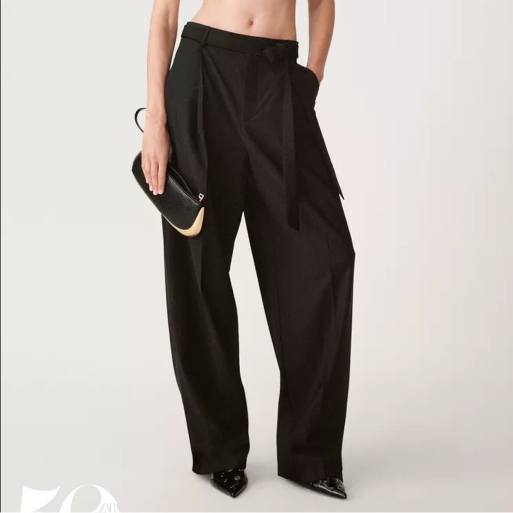 Zara NWT 50th anniversary wool blend trousers with belt 6929/427